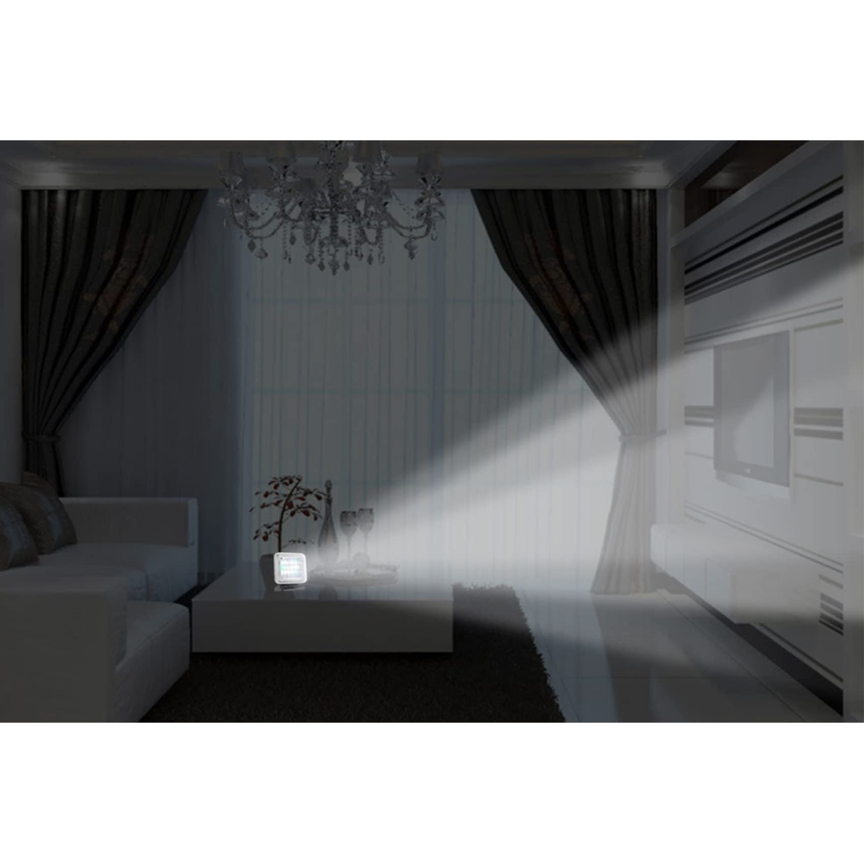 Simulateur TV LED avec protection contre le cambriolage – Faux éclairage TV 2 W avec minuterie et capteur de lumière, alimenté par USB – Améliore la sécurité de la maison avec 4 modes – Alimentation