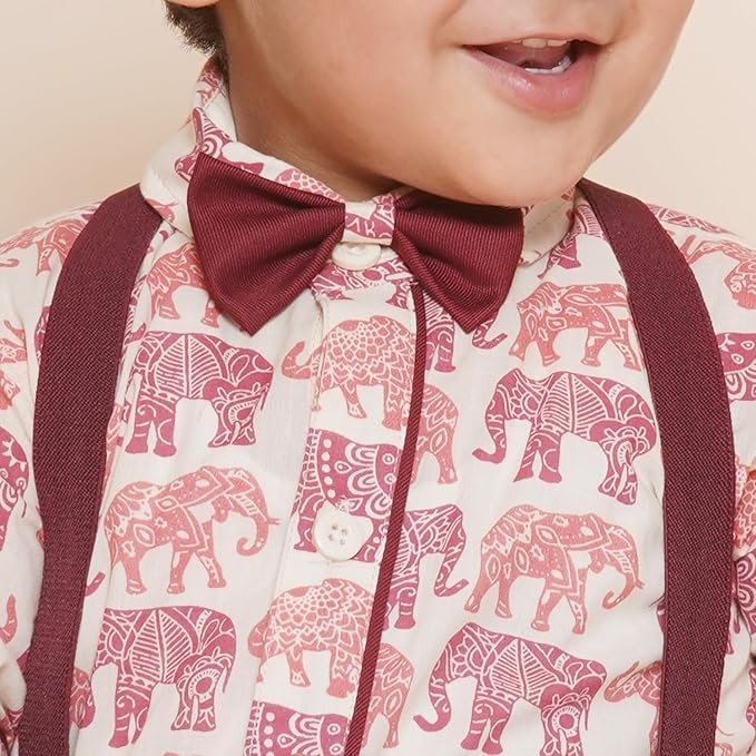 Image of AJ DEZINES Kids Casual Wear Clothing Cotton Shirt Short Set For Boys