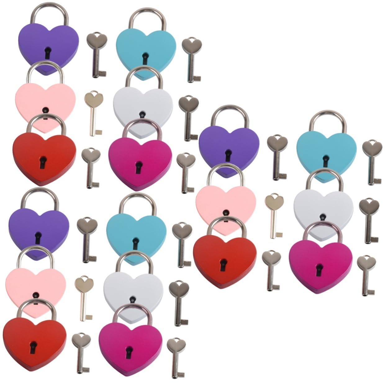OSALADI 18pièces Cadenas Forme De Cœur De Mini Cadenas Métalliques Avec Clés Pour Journal Boîte à Bagages