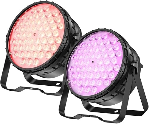 BETOPPER 54x4W 4 in 1 RGBW LEDステージライトCRI/RA>92撮影録画ハイCRI舞台照明ガンダム5000 Lmスポットライト調光ディスコライトパーライトdj disco light for party カラオケパーティーライト, DMX512 4/8CH 専門設備 高輝度 音声連動 多色変更 舞台/演出/結婚式/パーティー/カラオケ/バー用(2個）の画像