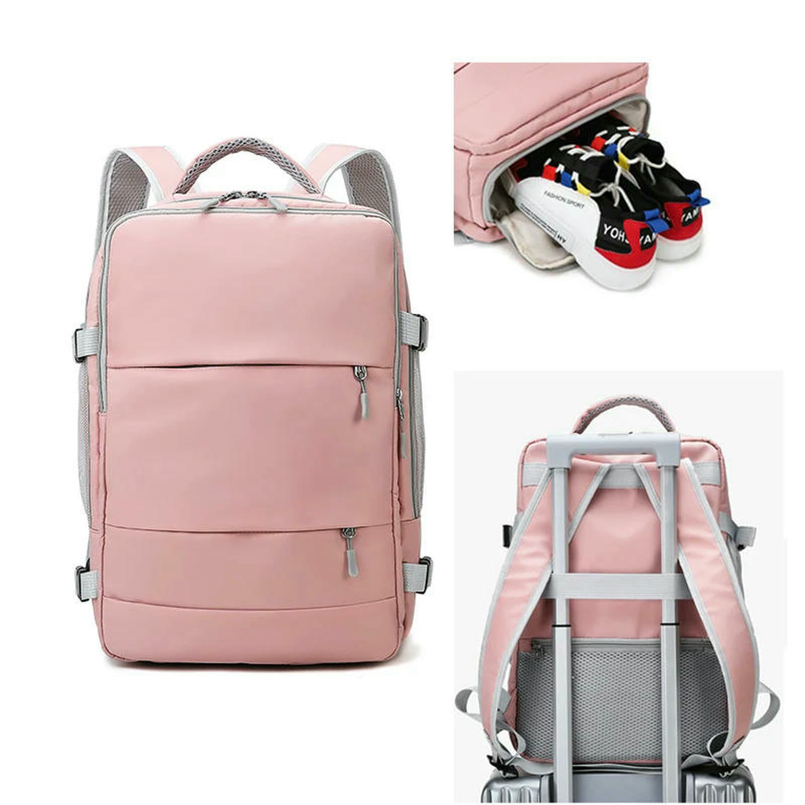 Zaino per Laptop di Grande capacità da Viaggio Impermeabile Uomini E Donne alla Moda-Grigio
