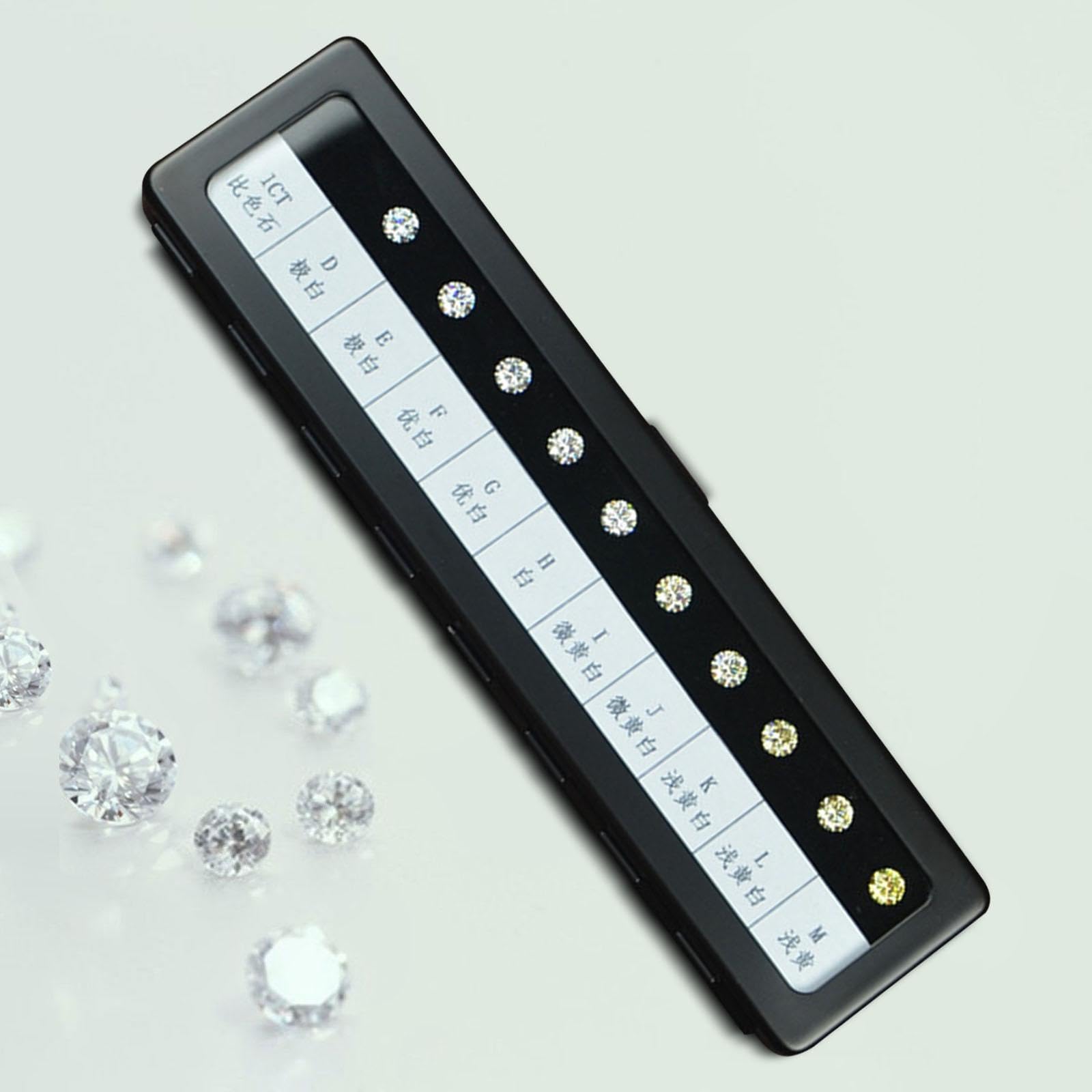 Testeur d'échelle de Couleur de Diamant simulé, Fournitures d'outils pédagogiques, référence de Mesure du Contraste, classement des Pierres de