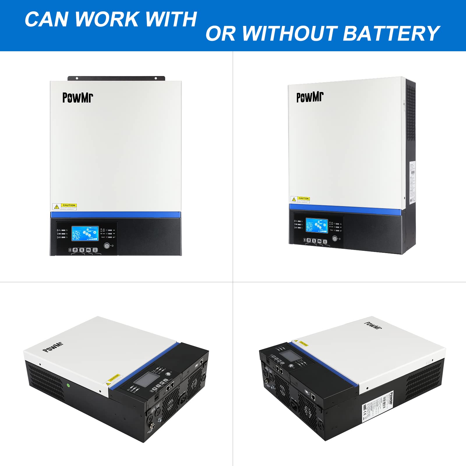 PowMr 5000W Hybrid Inverter 48V DC to 220V/230V AC with 80A MPPT Charge