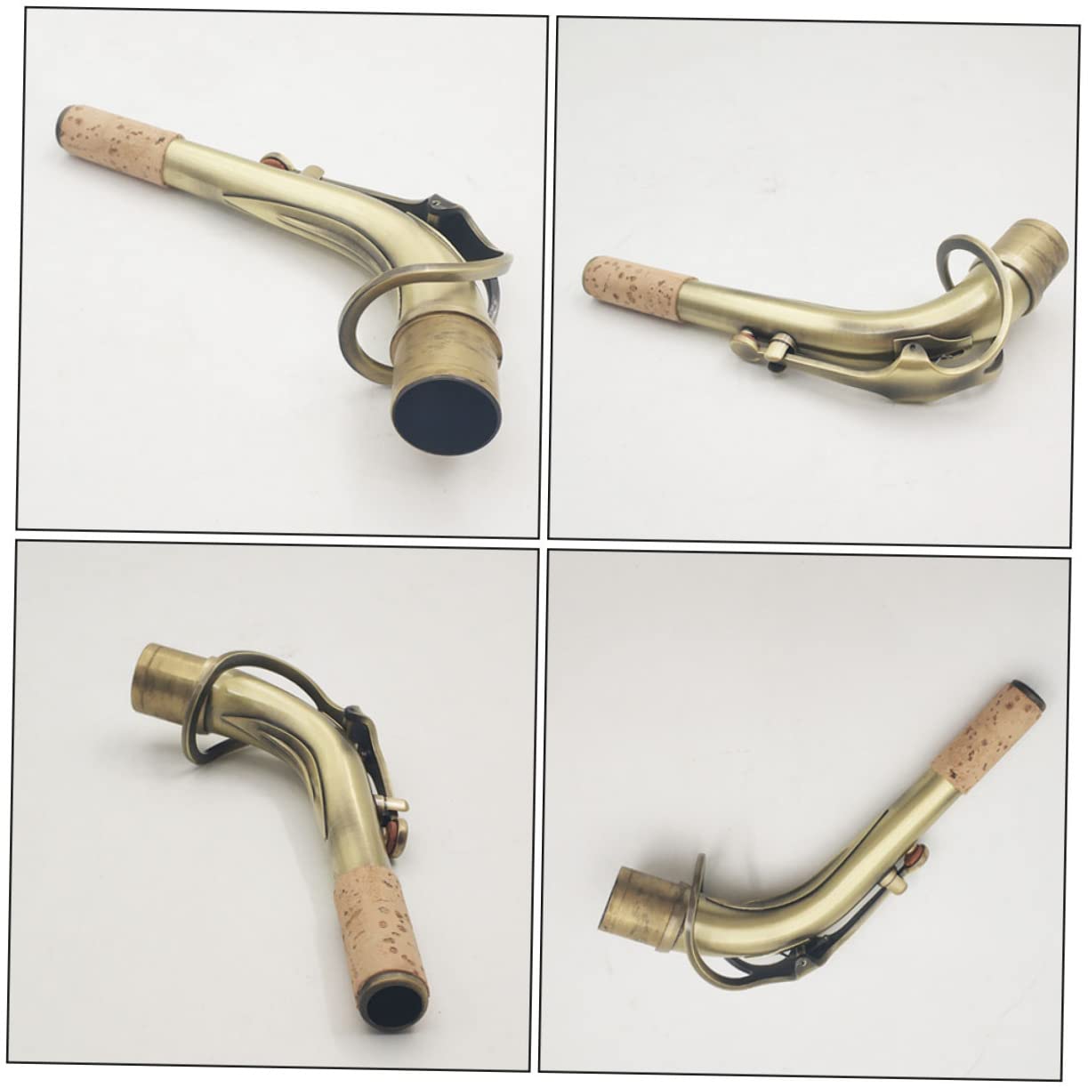 Collo Curvo per Sassofono 24, 5mm in Ottone, Finitura Oro | Ricambio per Sax Contralto, Aspetto Anticato Elegante, Accessori Musica Pratici per Uso Quotidiano