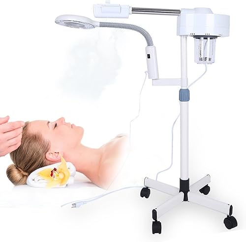 Lámpara de vapor facial de aumento 5X lámpara de pie LED multifunción para spa humidificador profesional belleza facial limpia herramienta de