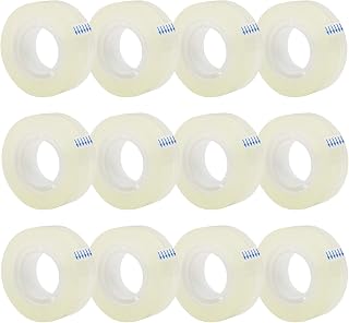 OWLKELA 12 Rolls Clear Transparent Tape Refills - Invisible Glossy All-Purpose Tape for Office, Home, School & Gift Wrapping