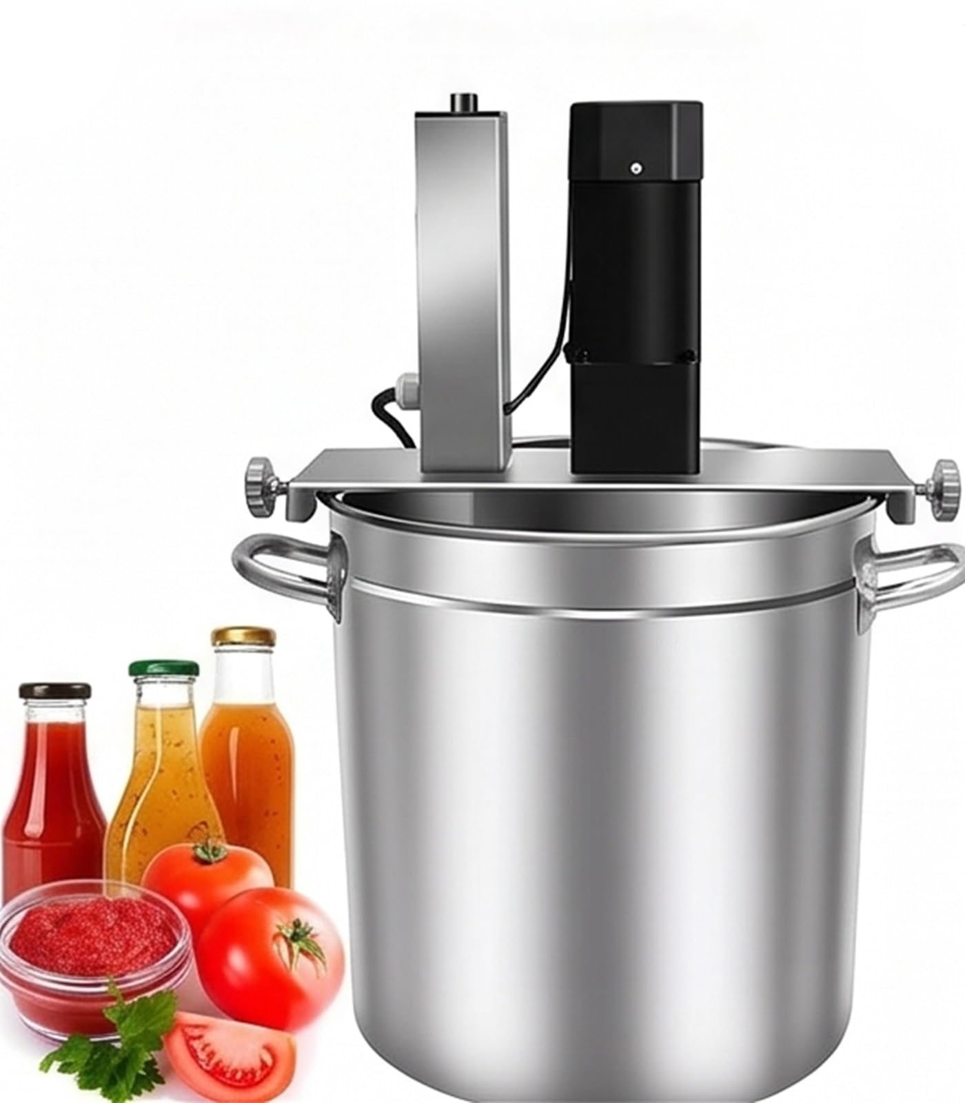 Kindevieft Multicolor Self-Stirring Stainless Steel Pot With Adjustable Speed And Electric Stirrer For Cooking Beverages And Other Foods. 25L