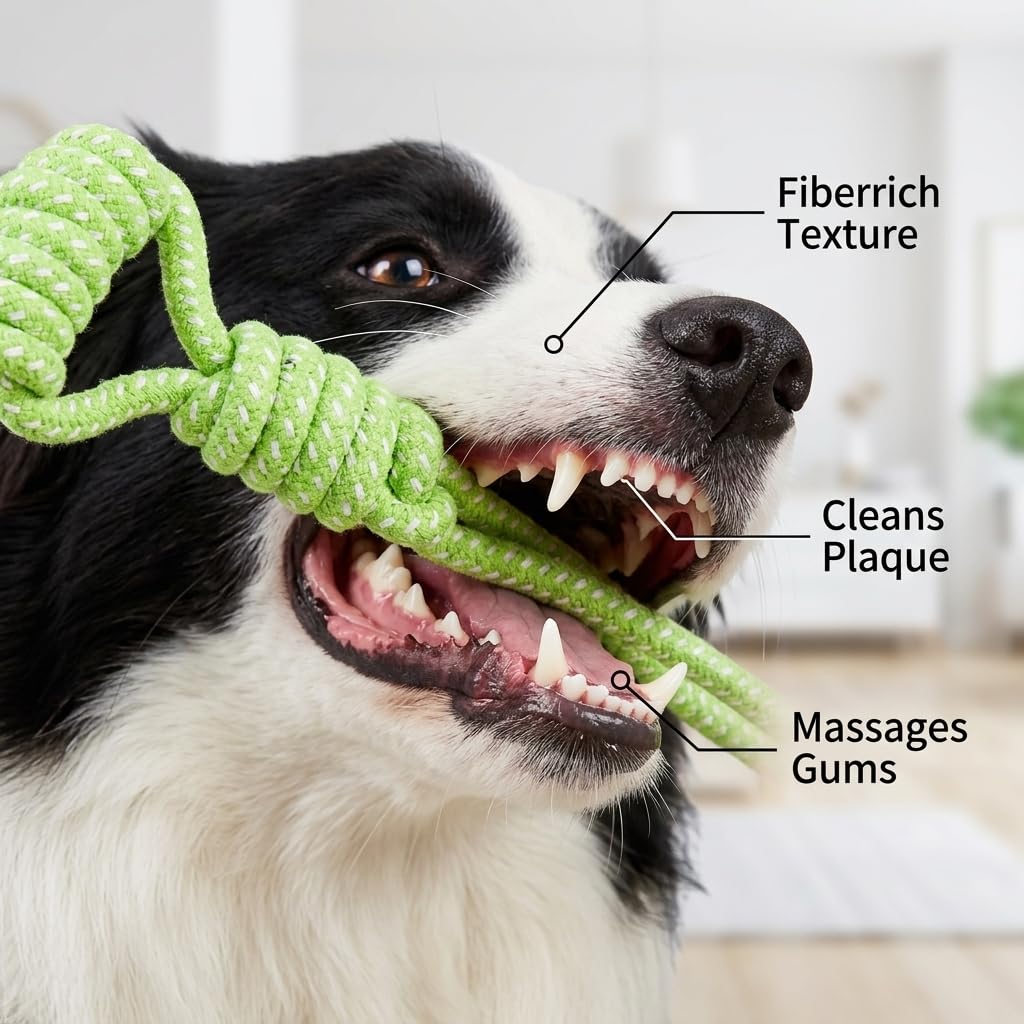 NEXUS - Set da 8 giocattoli per cani in corda di cotone, design carino, giocattolo da masticare resistente per cani piccoli e medi, gioco interattivo N16TOYPROJECT02