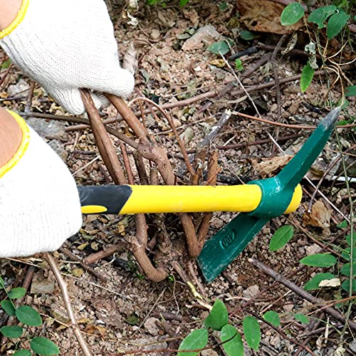 Zoenhou 17.7 Inch Pick Mattock Hoe, Forged Garden Pick, Weeding Mattock Hoe Agriculture Hand Tools With Heavy-Duty Fiberglass Handle For Weeding Cultivating Camping Or Prospecting #TOP3