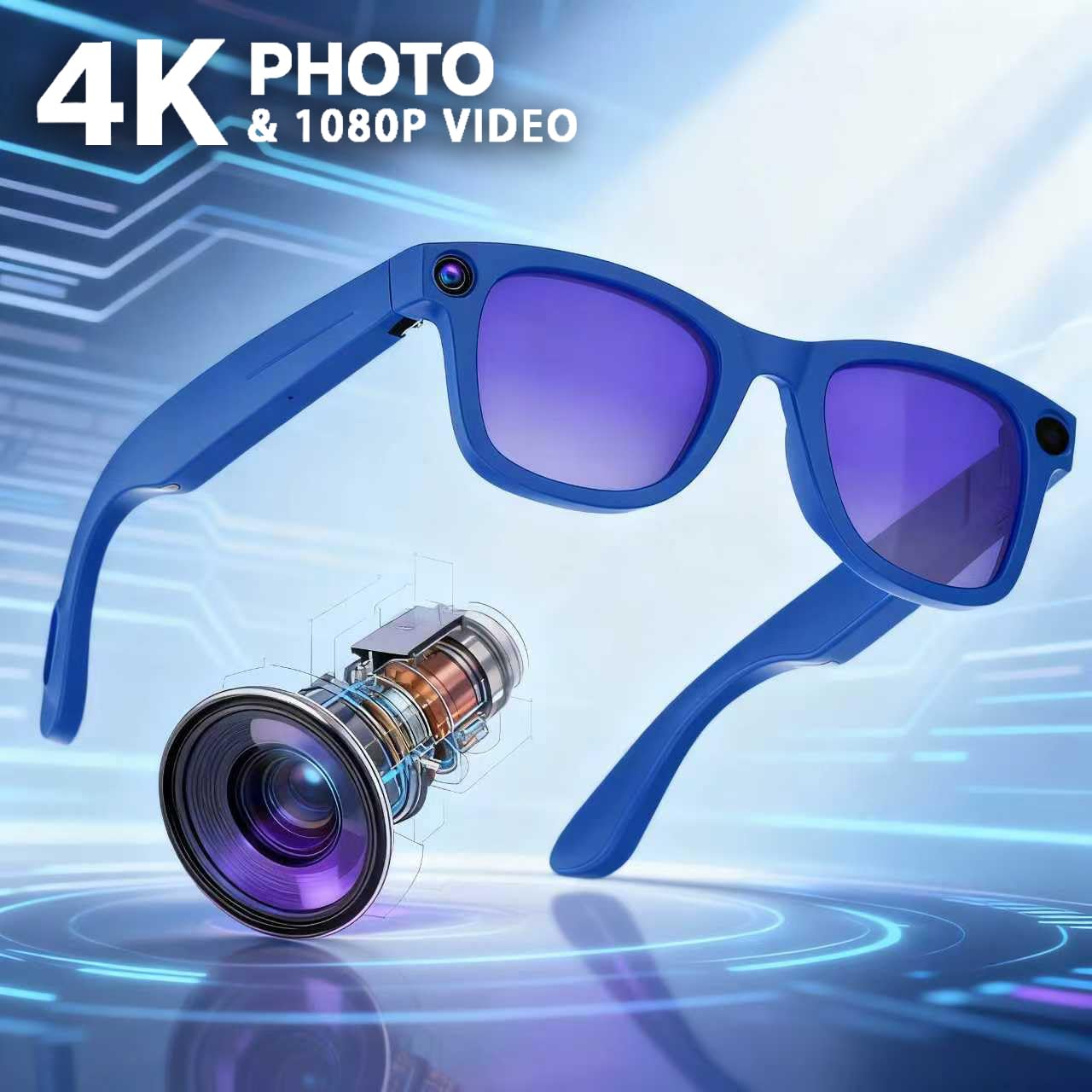 Amazon | 4Kカメラグラス AIスマートグラス リアルタイム翻訳&物体認識 