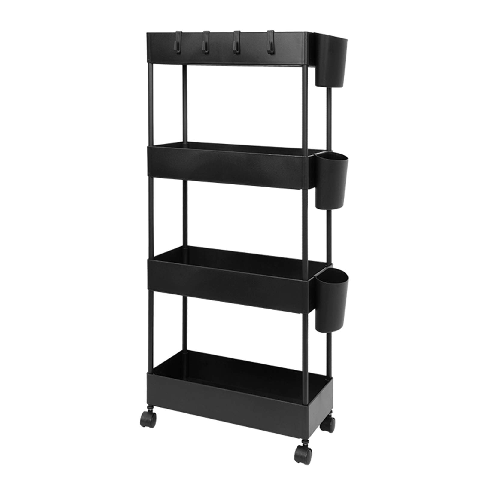 Buy JAKAGO Slide Out Storage Cart Slim Rolling Trolley, 4 Tier Storage