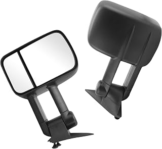 Perfit liner Towing Mirrors Replacement Fit for Chevy for GMC for C1500 C2500 C3500 K1500 K2500 K3500 1988-2000,MANUAL,W/O HEATED,W/O SIGNAL,BLACK(PAIR SET)