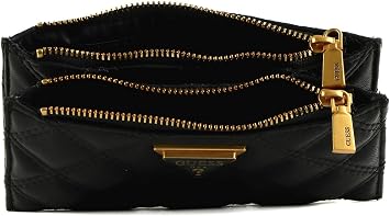GUESS Giully SLG Double Zip Coin Purse Black, black, One size, Fashionable