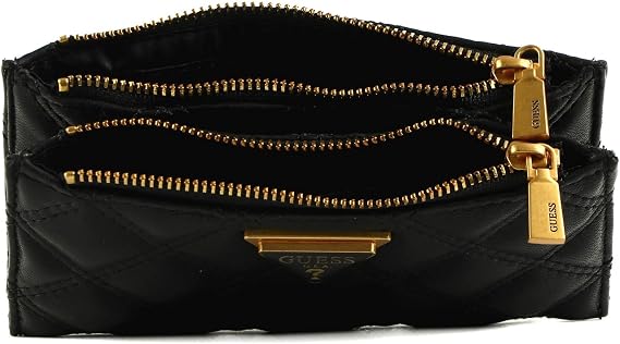 GUESS Giully SLG Double Zip Coin Purse Black, black, One size, Fashionable