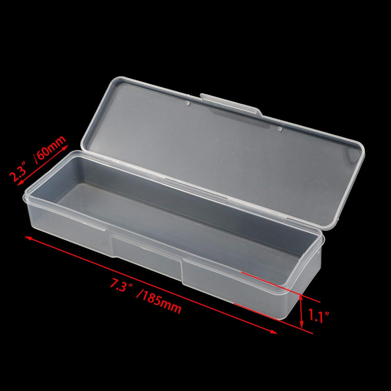 4PCS Clear Containers Box with Hinged Lid and Snap Closure Plastic Storage Organizer Box, Painting Pencils Brush Storage Case, Pen Container for Drawing Tools, Office Supplies(White) - Image 2