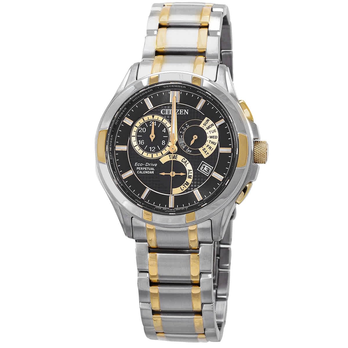 Citizen Eco-Drive Perpetual Alarm Black Dial Mens Gold-Plated Analog Watch BL8164-57E (B0CGXWC715) Amazon Price History, Amazon Price Tracker