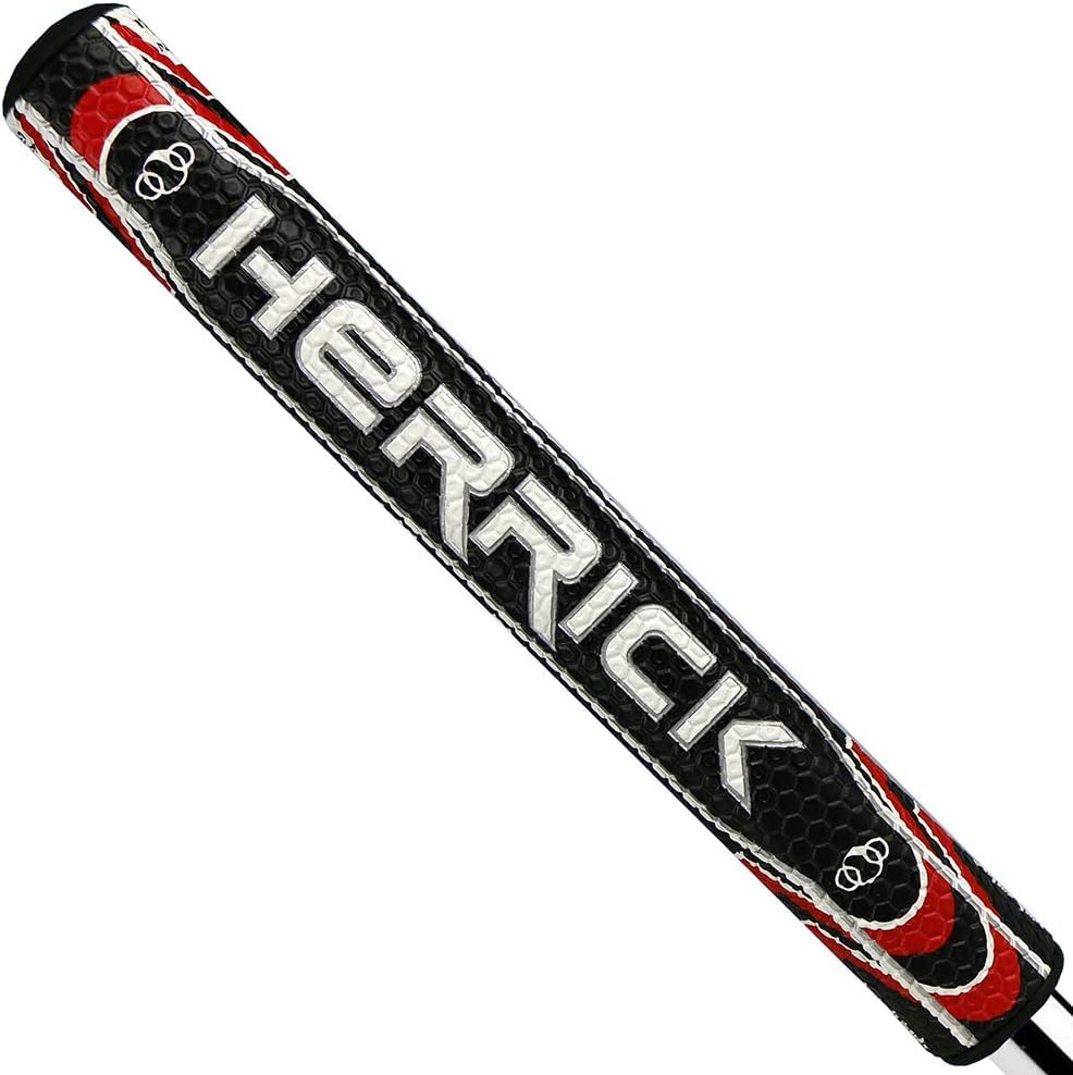 Golf Putter Grip for Men 3.0 Inch Premium Non-Slip PU Material Lightweight Portable Soft All-Weather Control & Vibration Dampening for Precision Putting (Black-Red)