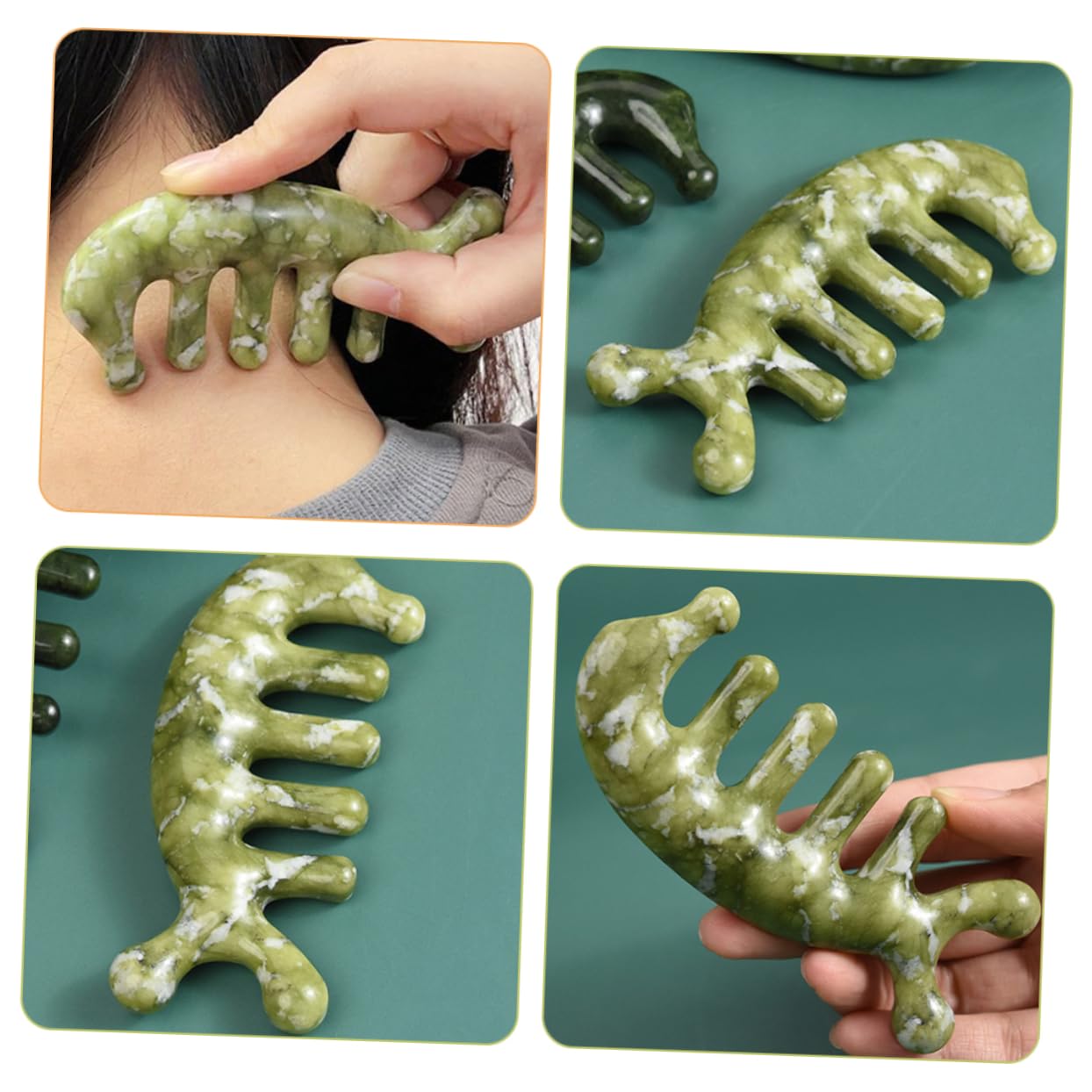 Healvian 3pezzi Pettine Massaggiatore Per Capelluto Strumento Di Massaggio Pratico Per Rilassare Corpo e Design Unico Forma Di Pesce Ottimo Per La Circolazione e Lo Stress