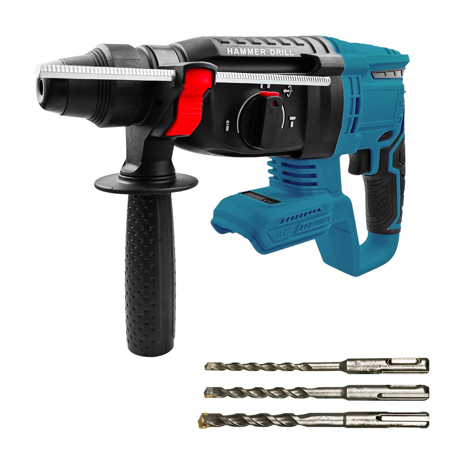 Trapano a percussione a batteria senza fili compatibile con batteria 18V, trapano a percussione SDS Plus senza spazzole con frizione di sicurezza, 650 W, utensili elettrici 2,6 J