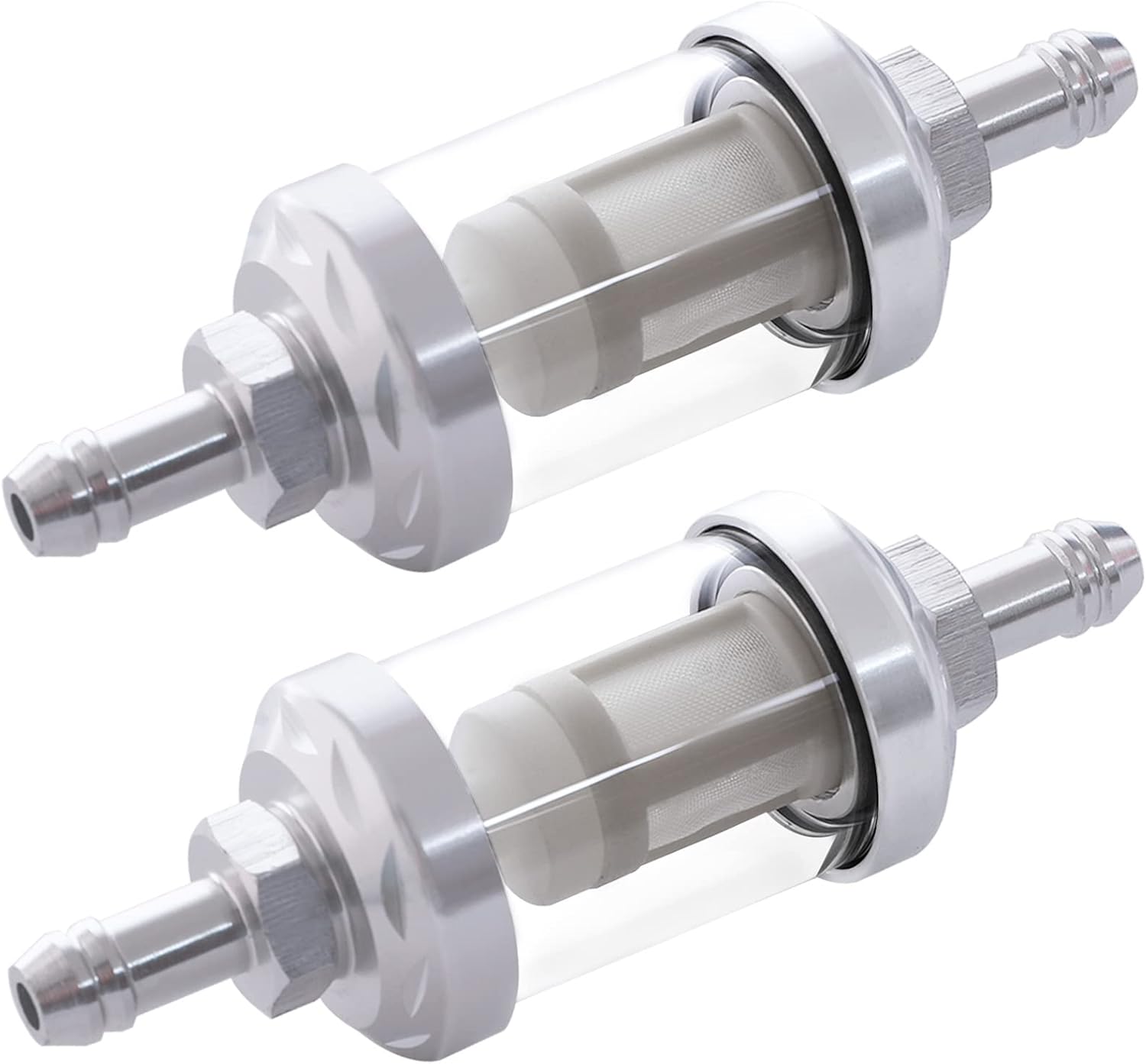 AICARS 5/16 Inline Fuel Filter with Chrome Surface and