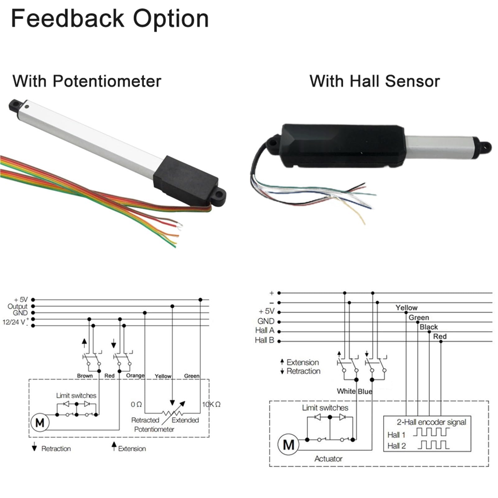 Actionneur linéaire 10 mm, mini option électrique, capteur à effet Hall et potentiomètre, 1 pièce(5mm/s 10MM 188N,12VDC)