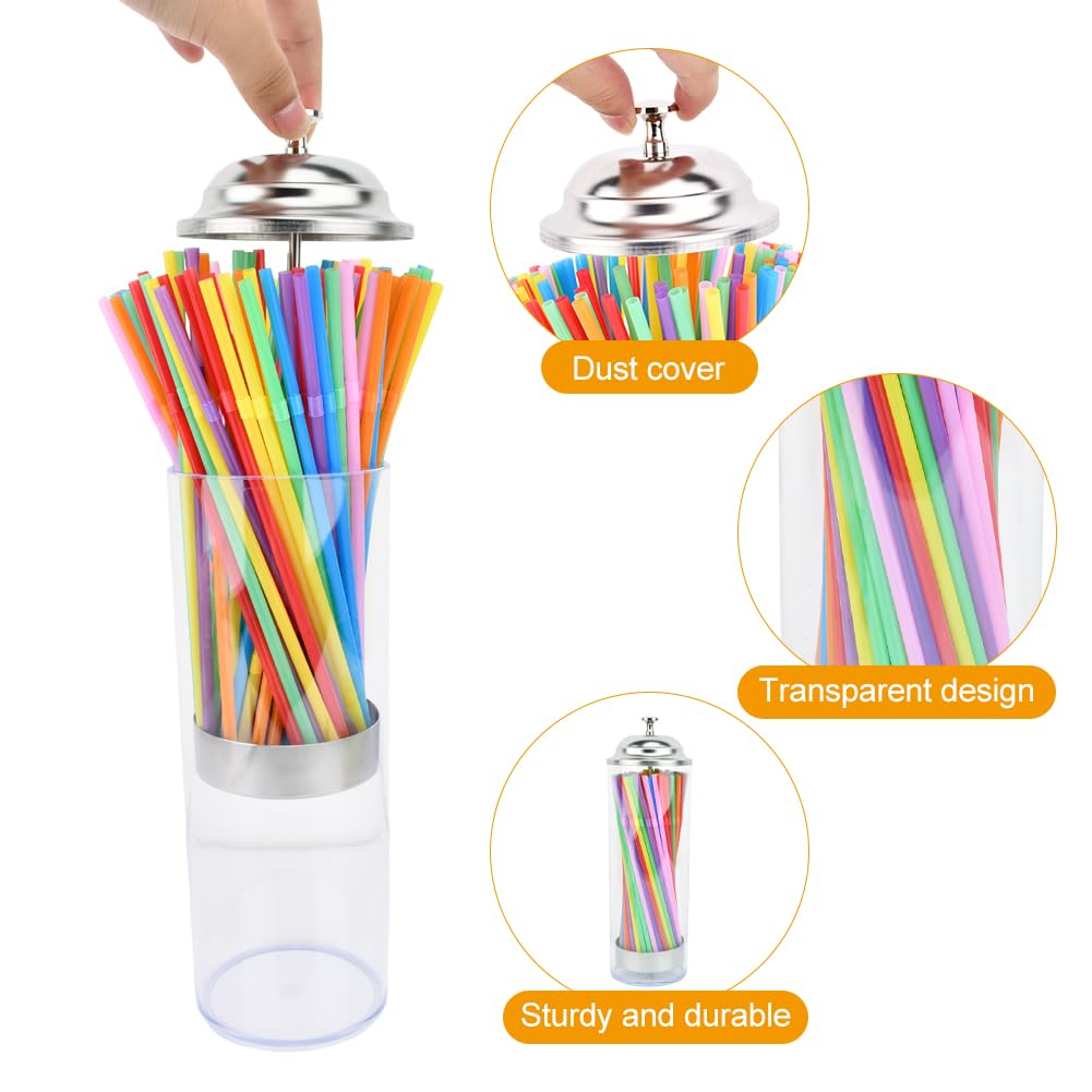 Amazon | ストローディスペンサー 曲がるストローとスプーン