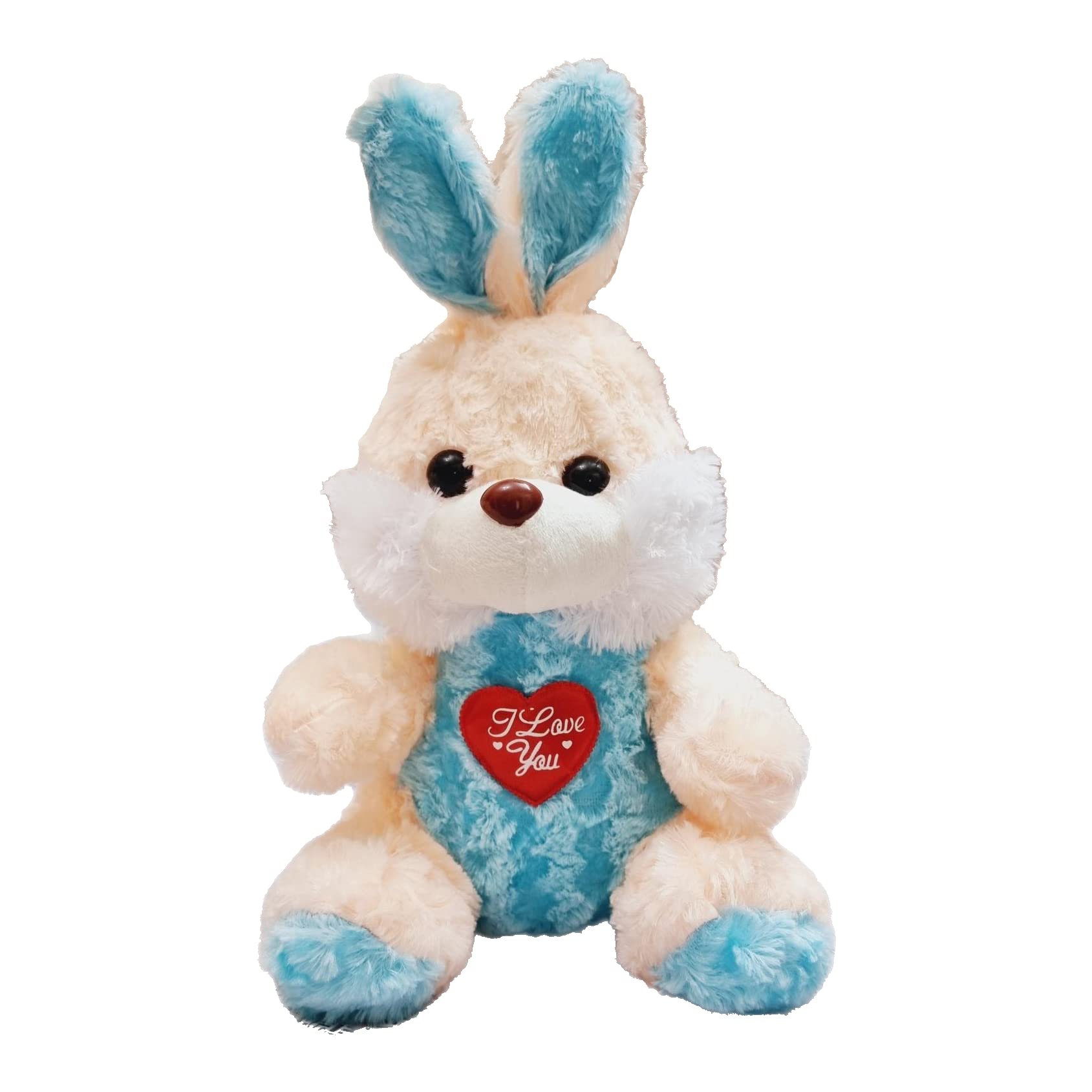 14 Inches Cute Plush Bunny with Red Heart for Valentine’s Day Gift – For Girlfriend Wife Gift Plush Cute Present for Romantic Occasion (I Love You) (Blue) Stuffed Animal Soft Toy Teddy Bear