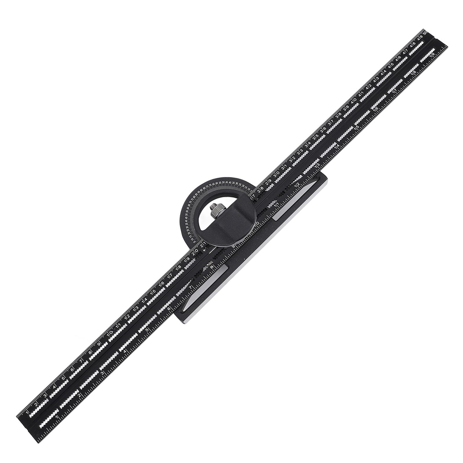 Équerre combinée de 20 pouces, règle d’angle combinée coulissante à rotation de 360 degrés, double échelle métrique et impériale en alliage d’aluminium pour le travail du bois et