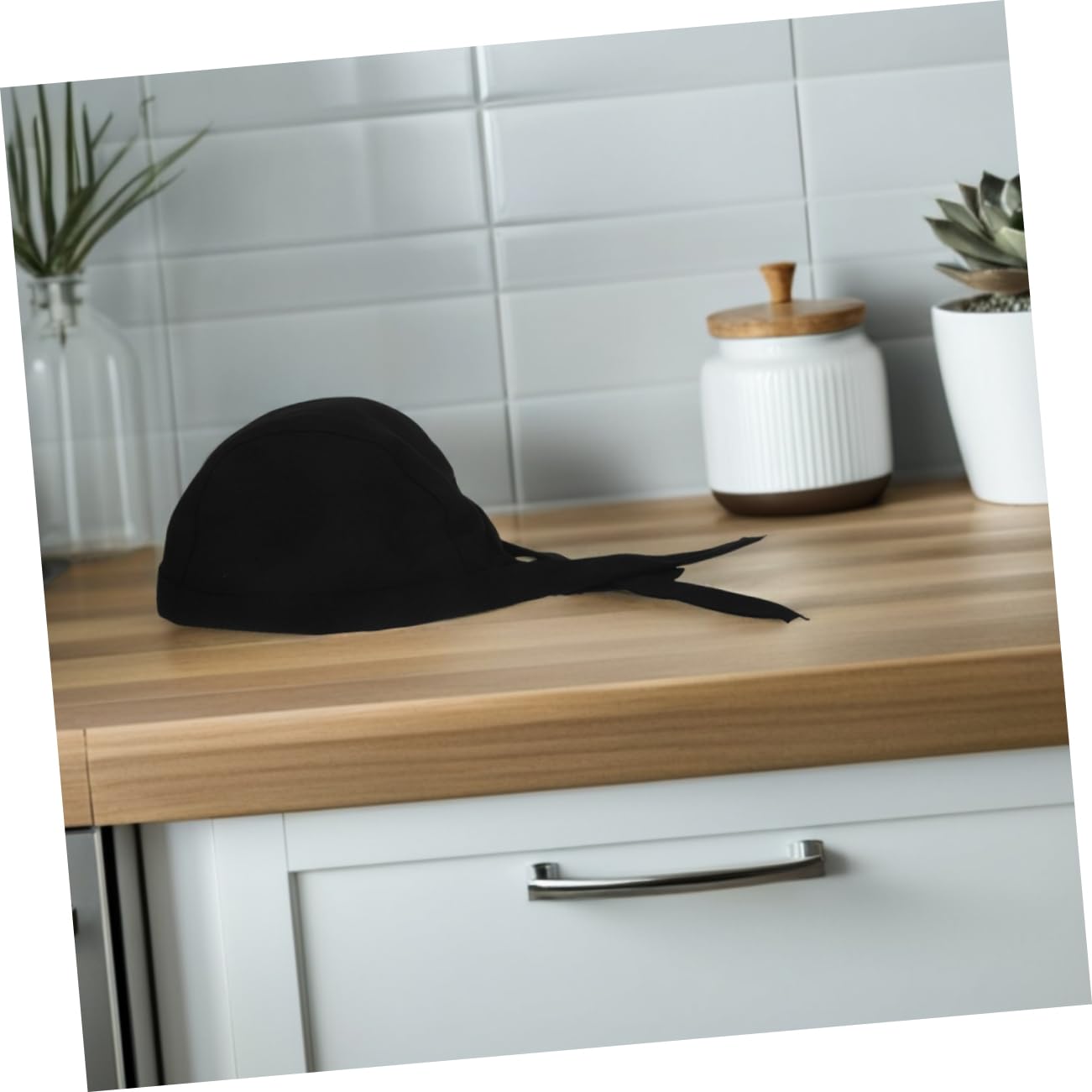 Gorro de Chef de Cocina Negro 12 Piezas de Algodón para Restaurante