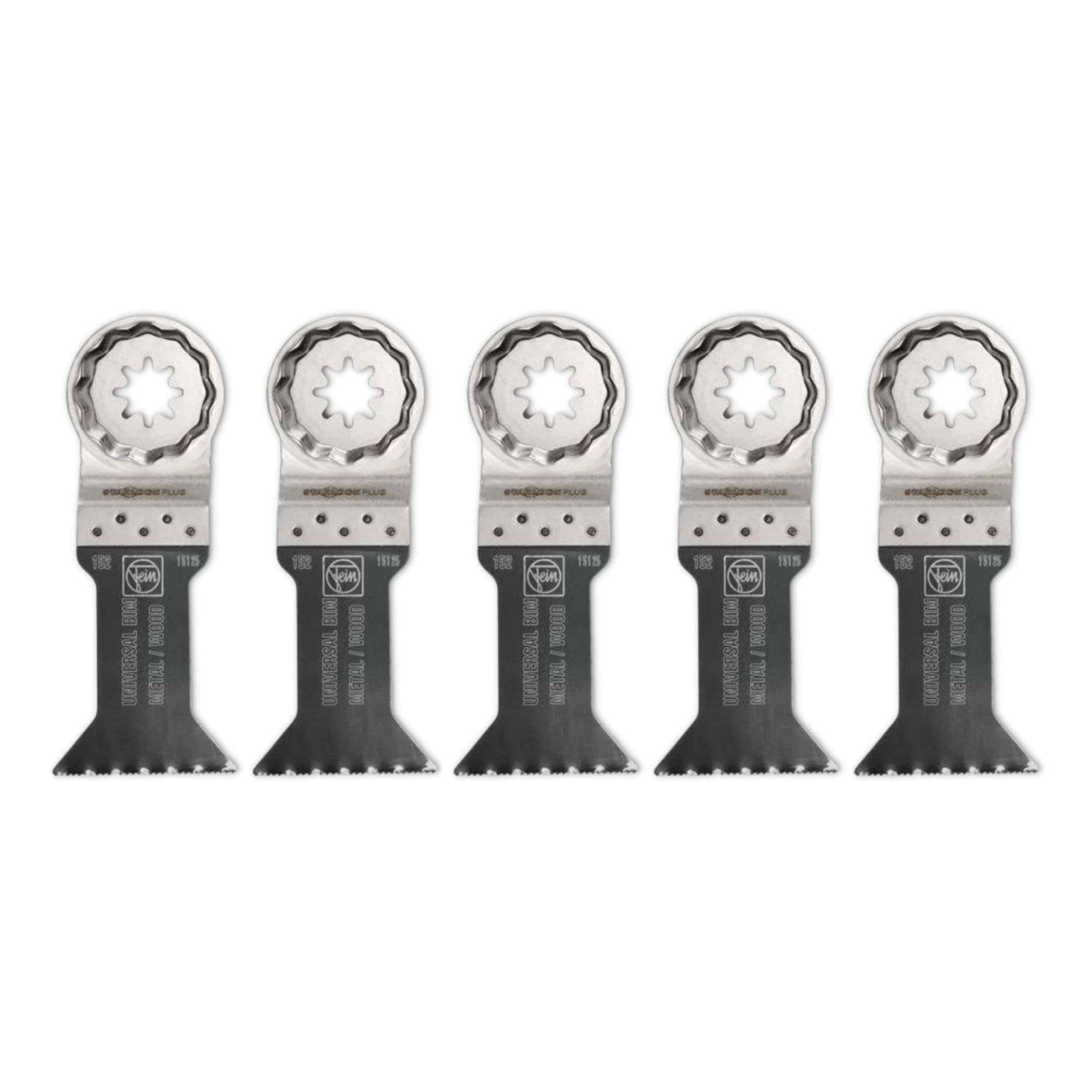 Starlock Plus E-Cut Universal Saw Blade - Precision Cutting for Wood, Drywall & Plastics, Bimetal, Narrow Waisted, 1-1/8" Width, 2-3/8" Length, 5-Pack - 63502151280