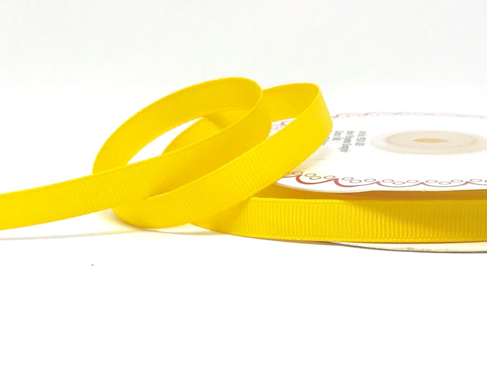 Bertie's Bows Daffodil Yellow 9mm Grosgrain Ribbon on a 25m Roll