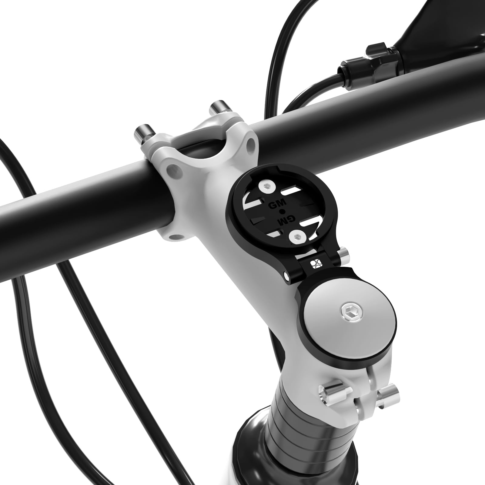 Adjustable Bike Stem Top Cap Computer Mount for Garmin Edge Explore, Lightweight Aluminum Alloy Bicycle GPS Computer Headset Cap Cover Mount, Combo Compatible with Bryton, Wahoo, and CATEYE Black