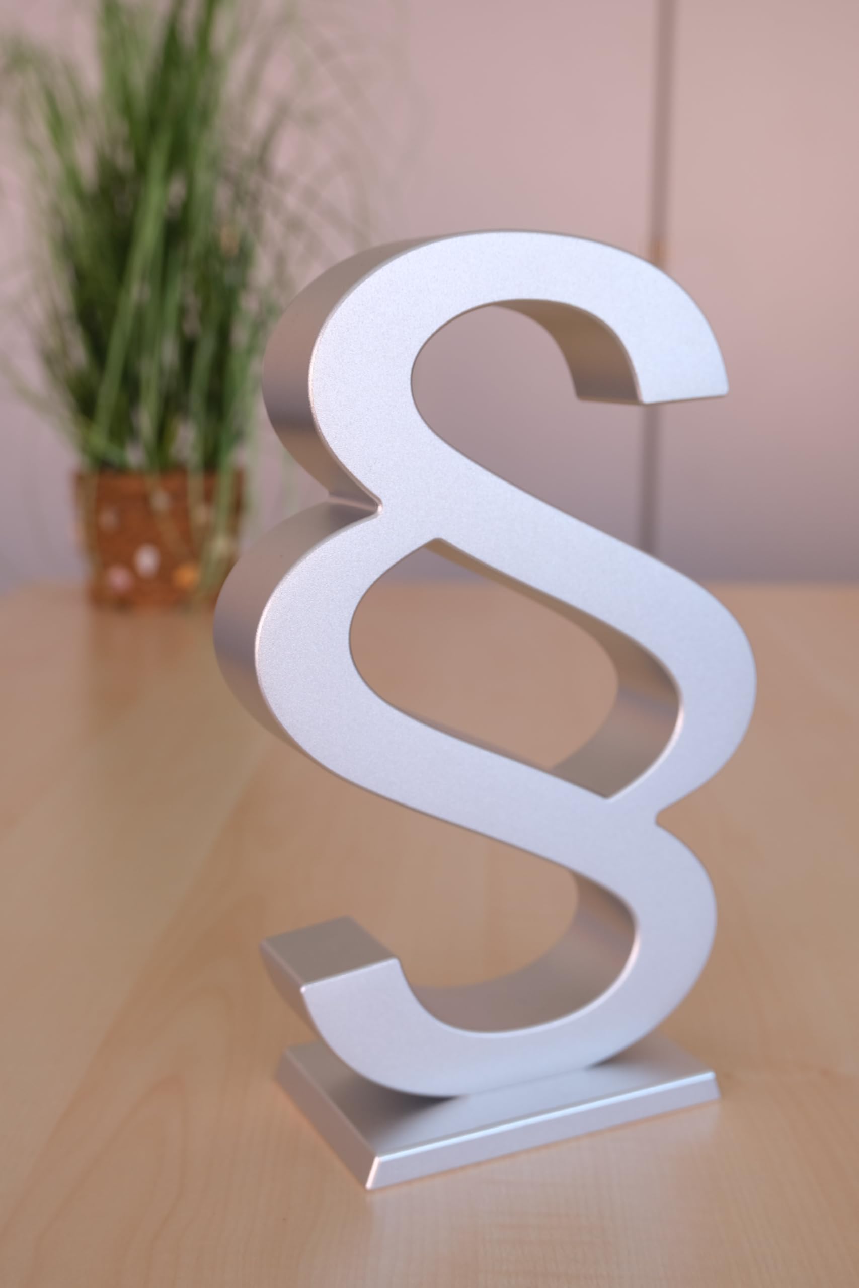 Paragraph, Paragraphenzeichen, 20,5 cm Höhe, Aluminium massiv, tolles Geschenk für Kanzleien, Juristen, Anwälte, Steuerberater
