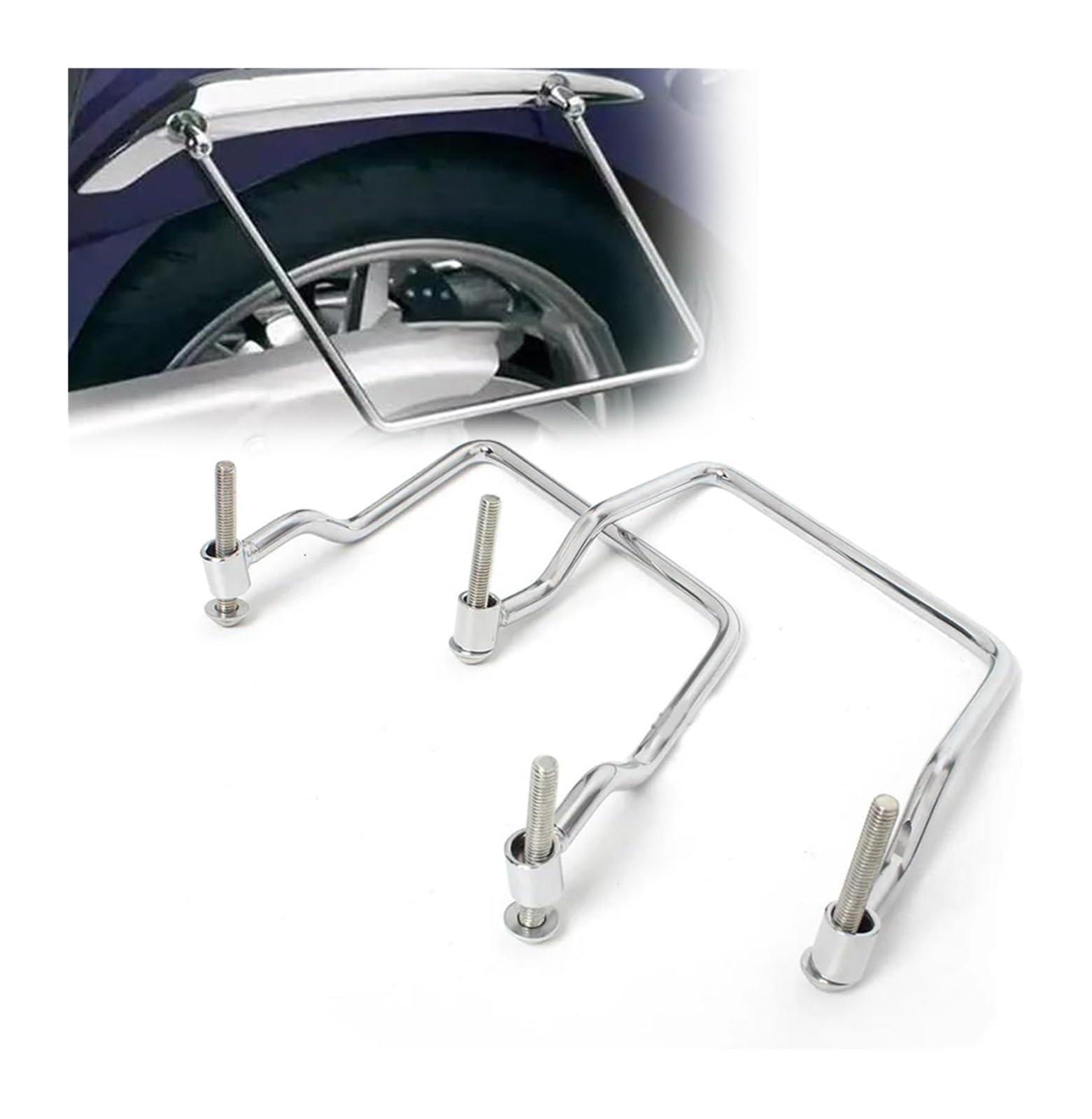 Motorrad-Gepäckträger Chrom für Suzuki Intruder Volusia 800 VL800 2001-2004 21cm