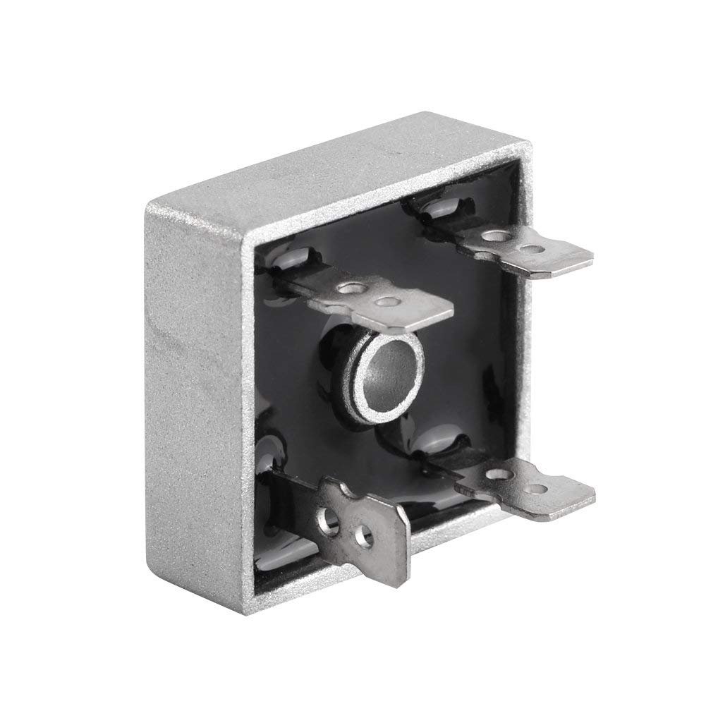 10 piezas Puente rectificador de diodos, Puente rectificador, Puente rectificador 50 amperios, 50A 1000V Diodos de silicio electrónicos completos monofásicos Caja de metal de alta potencia