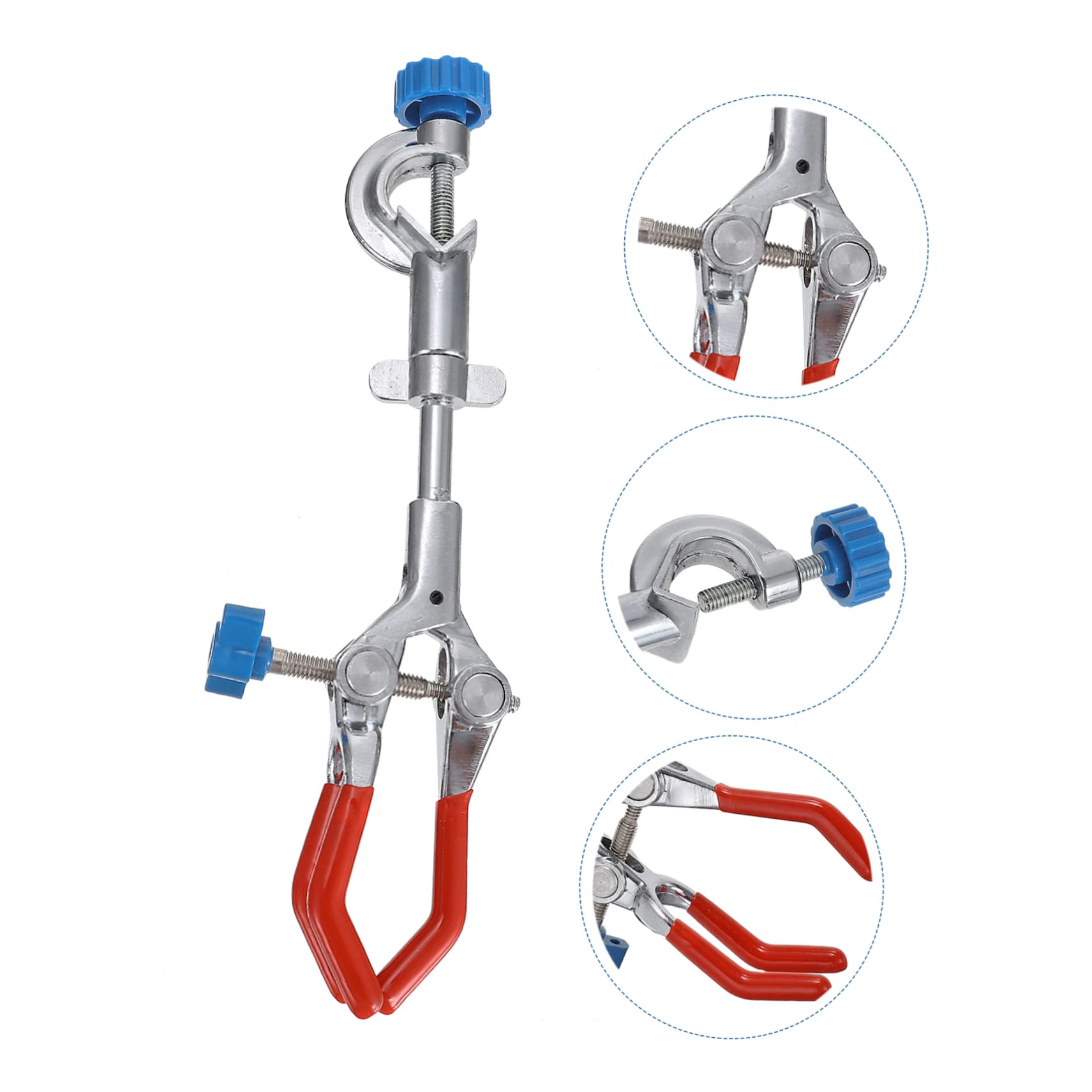 HOMOCONO 1pc Three-jaw Clamp Lab Clamp Holders Stand Clamp Reflectors Chemical Experiment Equipment Jig Laboratory Clamps Three-prong Flask Clamp Support Clip Beaker Holder Stainless Steel
