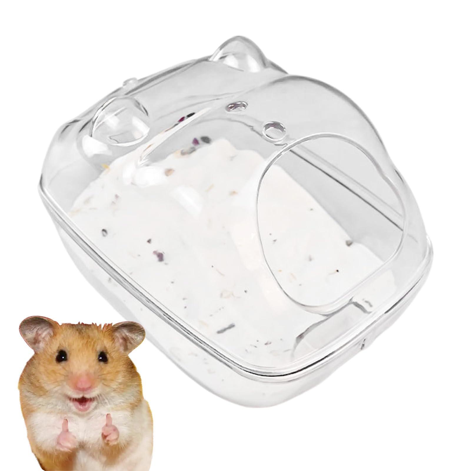 Sand Bath Container for Gerbils | Bathing Box for Hamsters | Small Animal Bathtub for Body Cleaning, Chinchilla Bathroom Container