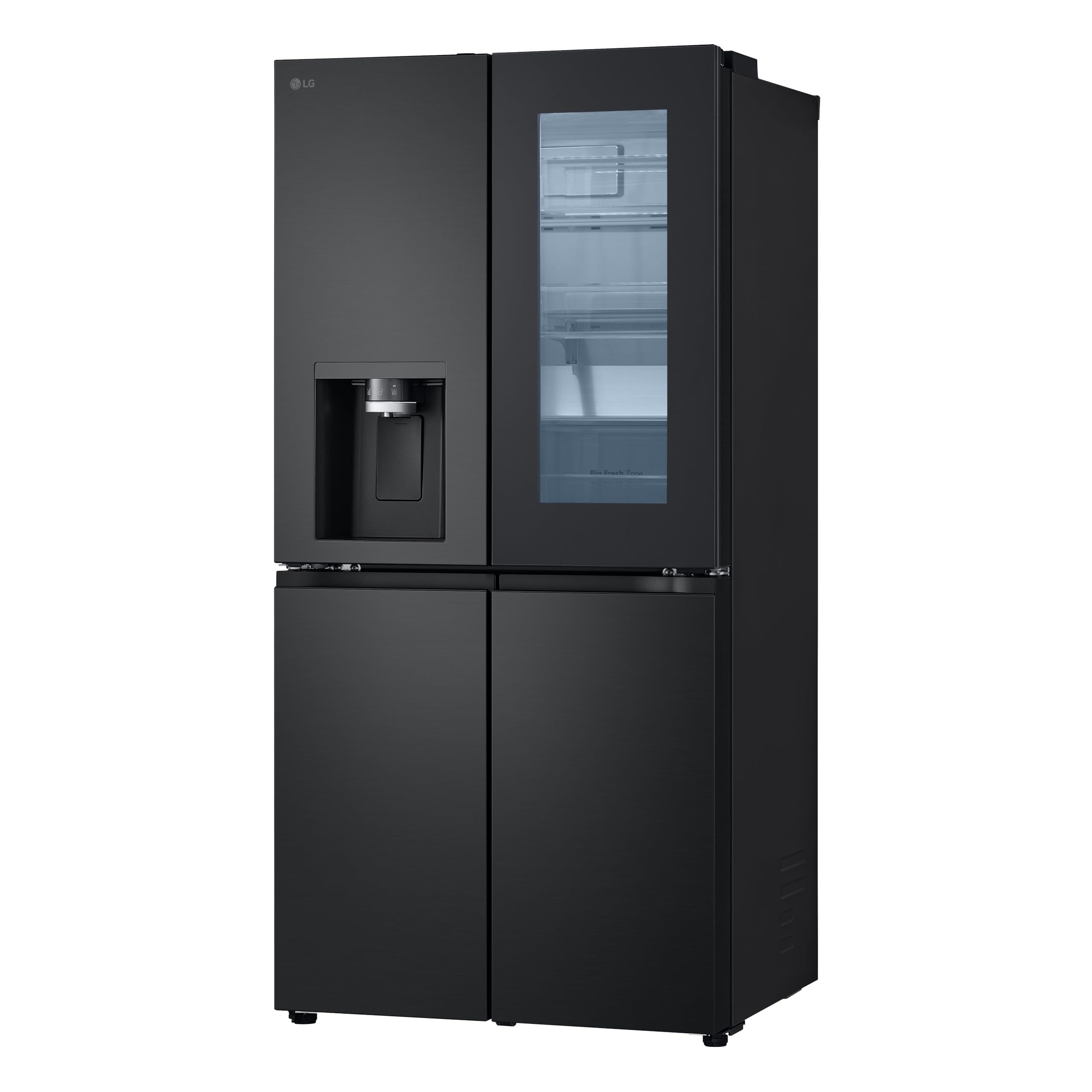 LG GMG860EPBE Frigorifero Slim Multidoor InstaView, Classe E, 638L, Wi-Fi, Door e Linear Cooling, Frigo con Dispenser Acqua UVnano senza allaccio, Metal Fresh, Frigorifero Nero Opaco