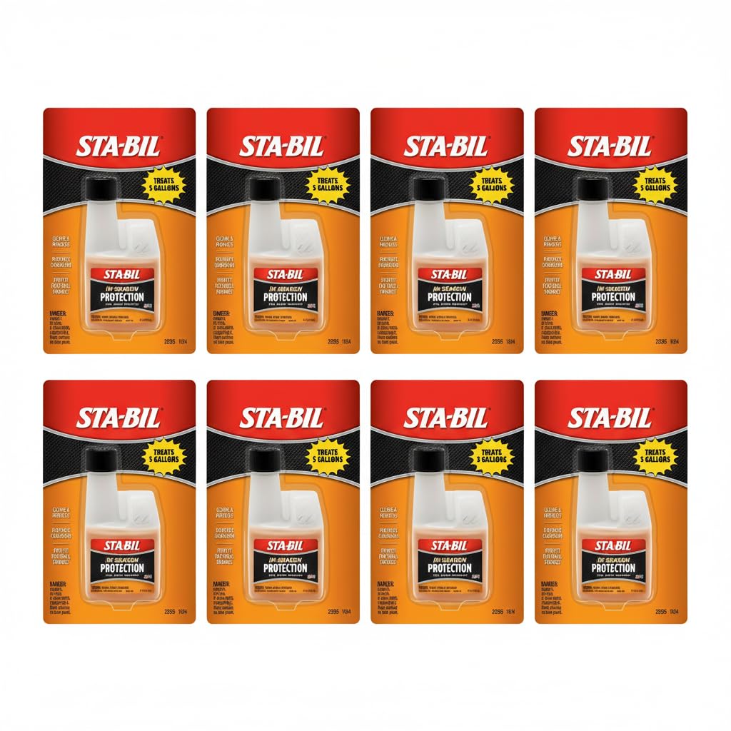 STA-BIL In-Season Protection Fuel System Treatment | Full Protection Fuel System Cleaner, Injector Cleaner, Increases MPG, Prevents Corrosion, 4oz (8 Pack)