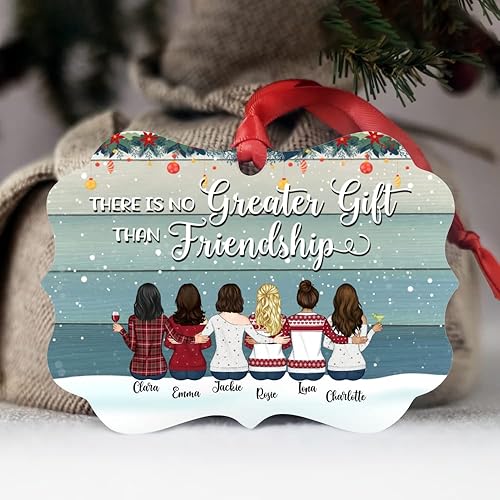 Vista 16 de Gossby Adorno personalizado para mejor amiga, regalo de Navidad personalizado con diseño, nombre, regalo de Navidad para mujeres, hermana del alma