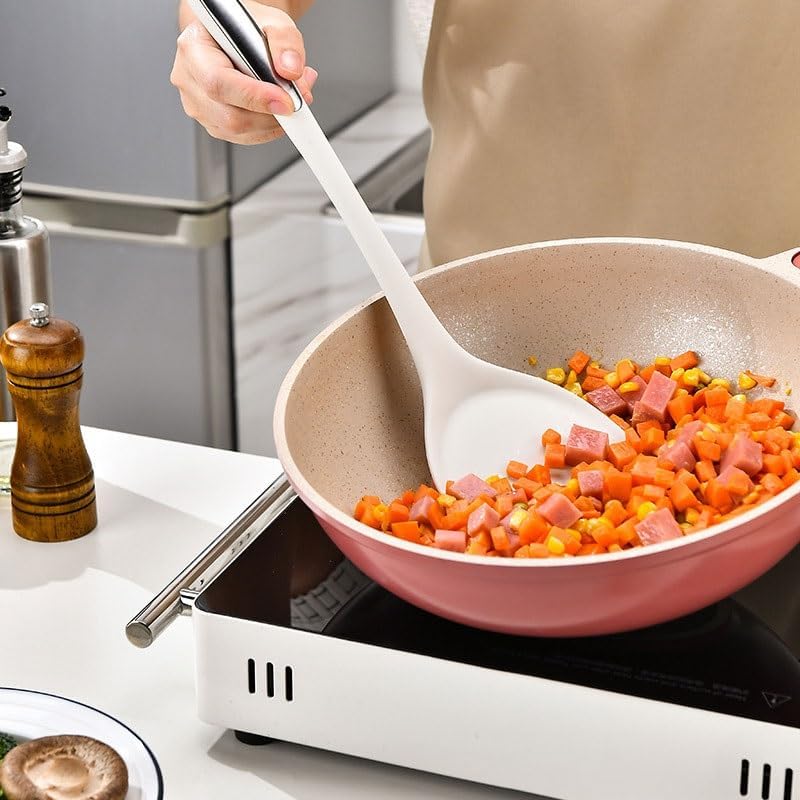 Family Kitchen Cooking Silicone Soup Spoons Stir Frying Spatulas Pot Spoon Sets