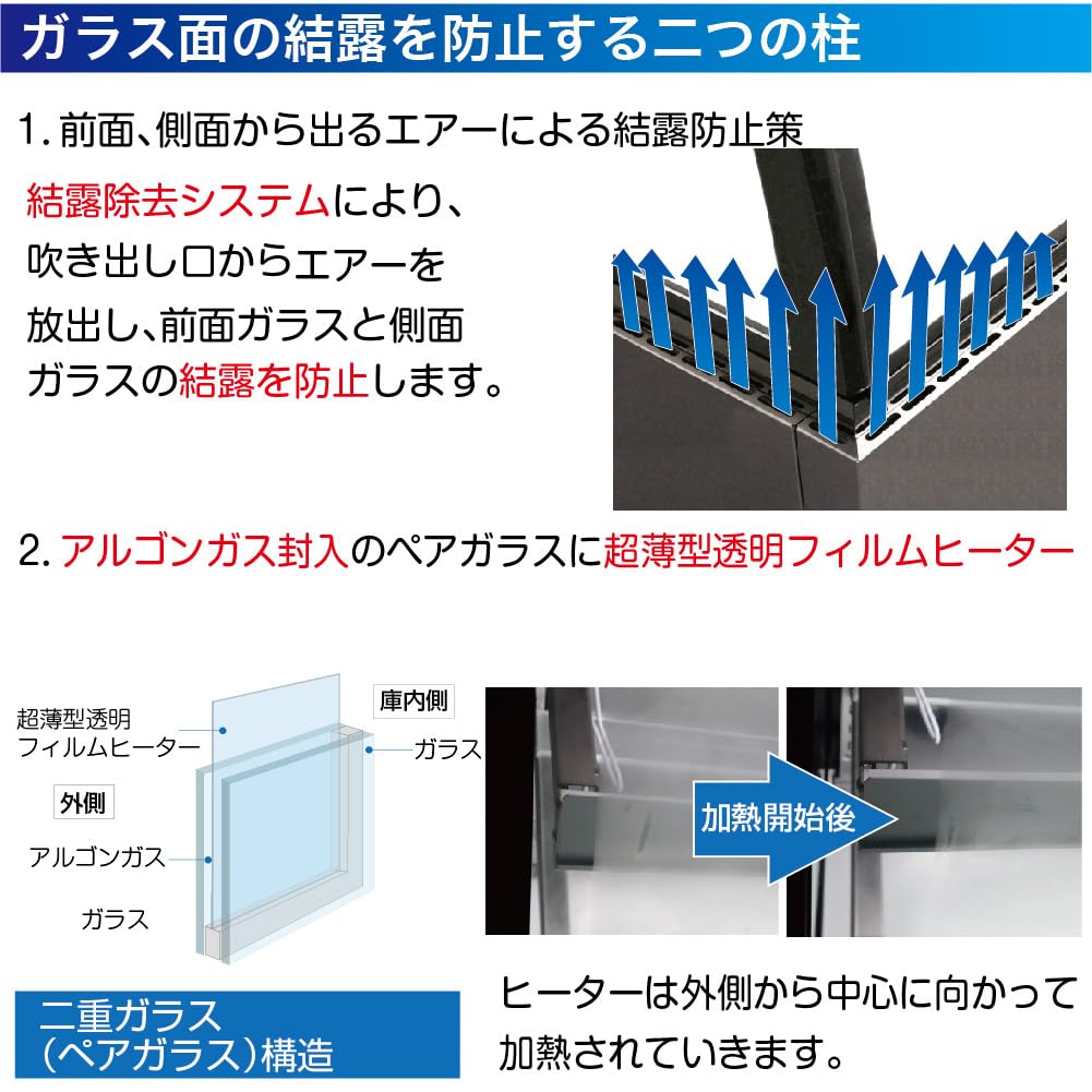 Amazon | 新型 対面冷蔵ショーケース 570L RDSR184S2L-1 業務用 対面