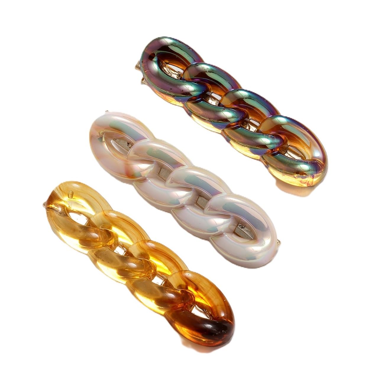 vogue panash Stylish Multicolor Chain Link Hair Clips - Resin Hair Barrettes for Women, Perfect for Parties, Everyday Wear, and Elegant Hairstyles-picture-26