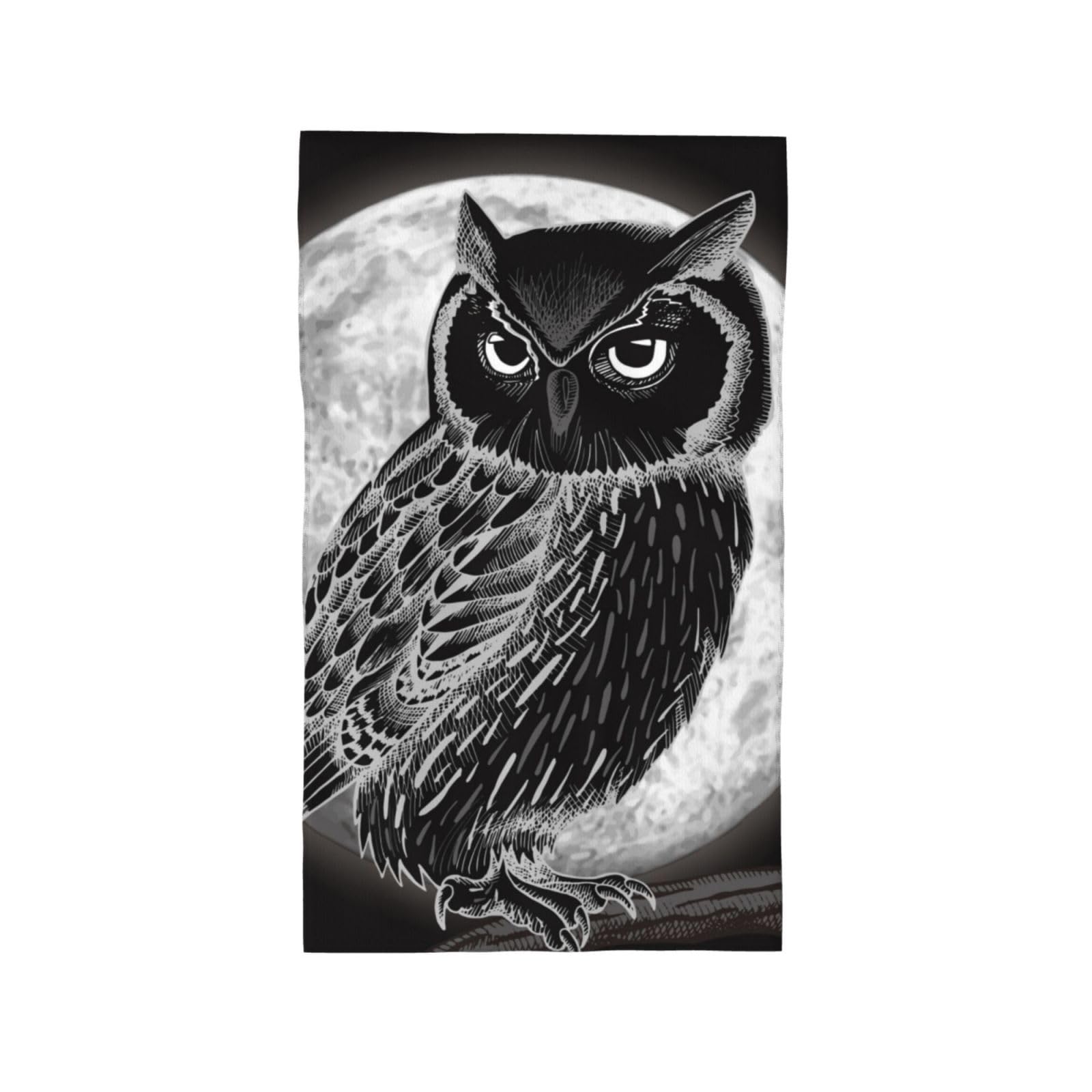 Gearsly Kitchen Hand Towels,Halloween Owl Moon Night Dish Towel,Super Absorbent Tea Towels,Cute Soft Kitchen Bathroom Decorations Guest Towel,Gifts for Women Men