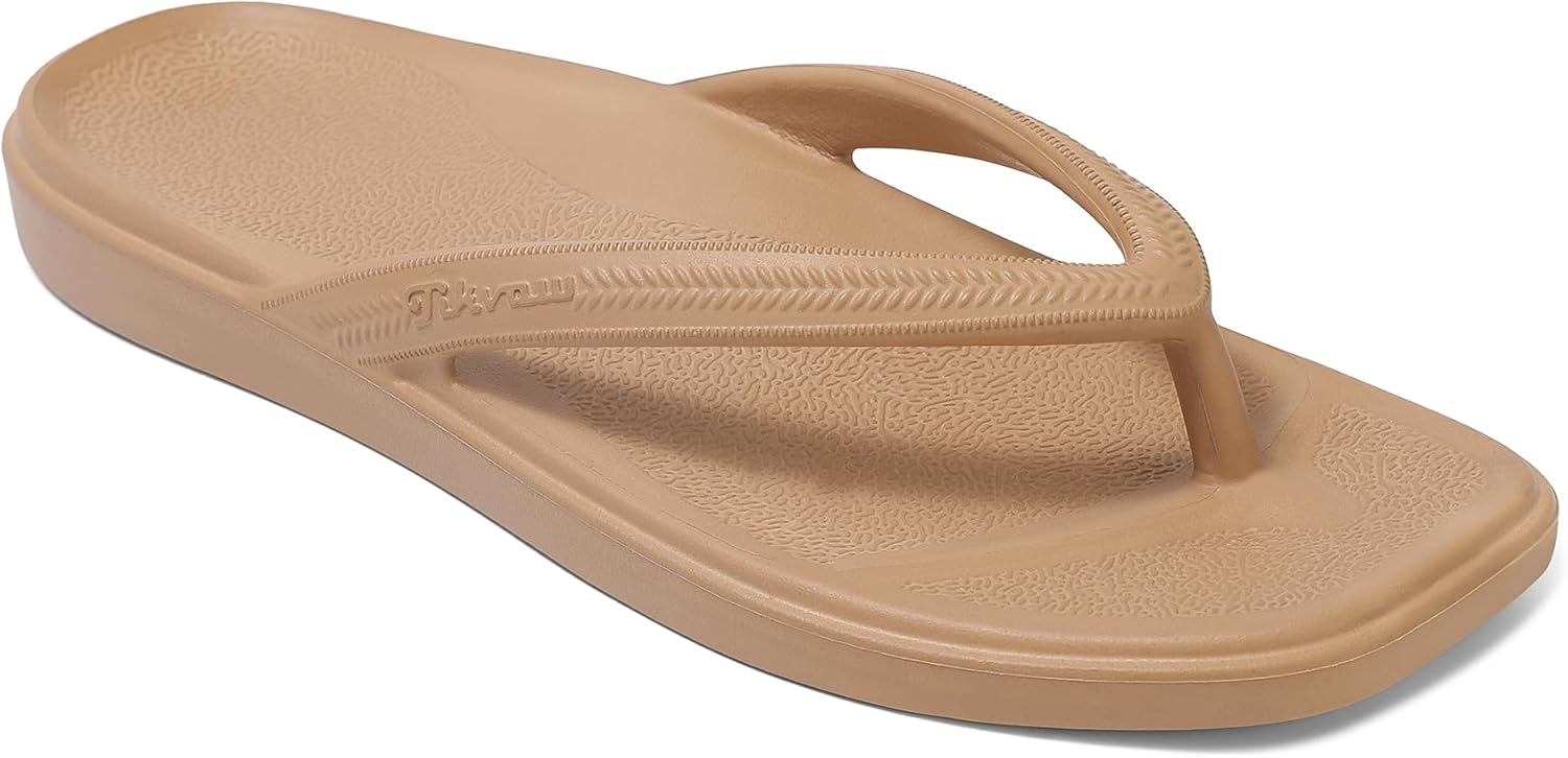 Flip Flops for Women with Arch Support - Square Toe Thong Sandals Comfortable Light...