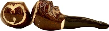 Wu Handmade Smoking Pipe - Organic Tagua Nut Pipe, Unique Art, Eco-Friendly, Hand-Carved, Perfect for Music Fans, Collectors, and DJs (Brown)