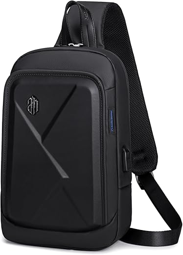 Arctic Hunter Sling Bag for Men 6L Semi-hard Chest Bag for 9.7" iPad Pocket Smart Crossbody Bag with USB Ports Water-resis