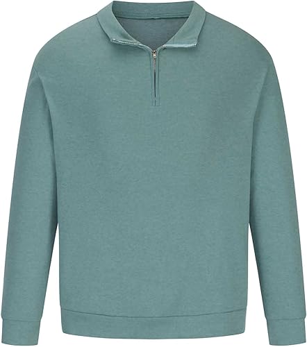 Miniatura 2 de Sudadera de manga larga con cremallera de un cuarto para hombre, manga larga, ligera, cuello alto falso, cómoda, para golf y correr