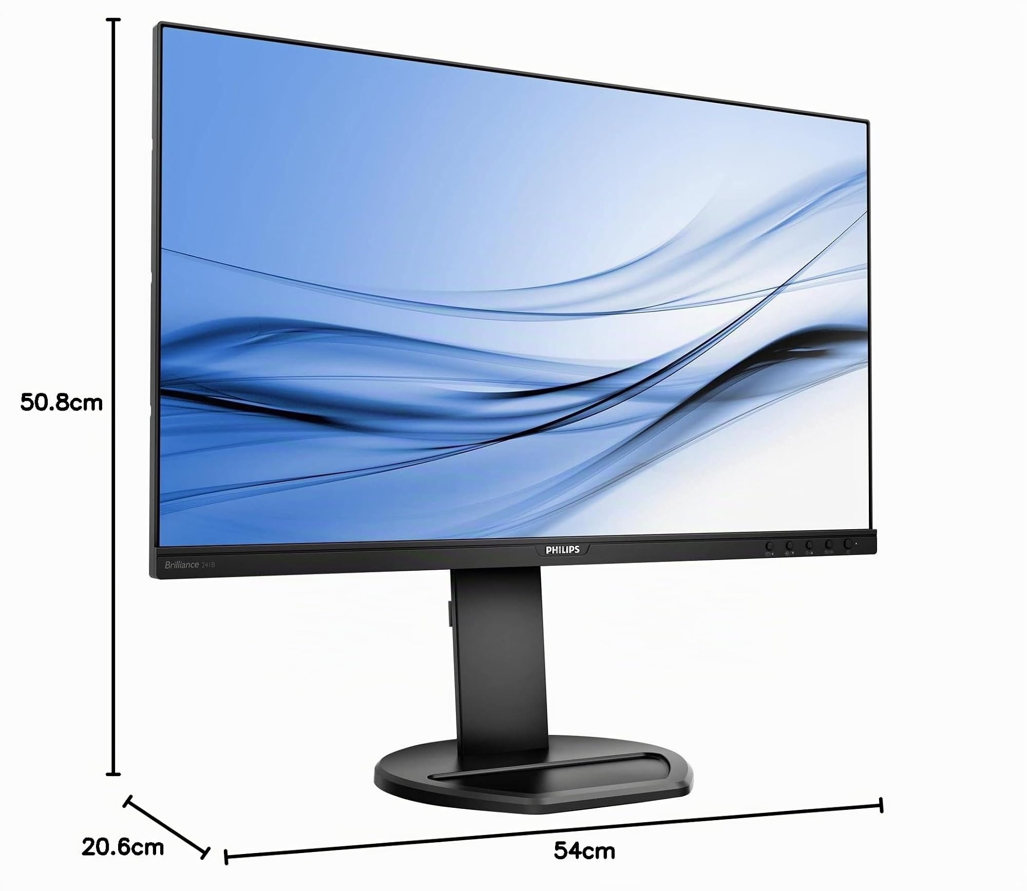 Philips Monitor 241B8QJEB, 24", LED IPS, FHD, 3 Side Frameless, Regolabile Ergonomicamente, HUB USB, Casse Audio Integrate, Display Port, DVI, HDMI, VGA, Vesa, Nero