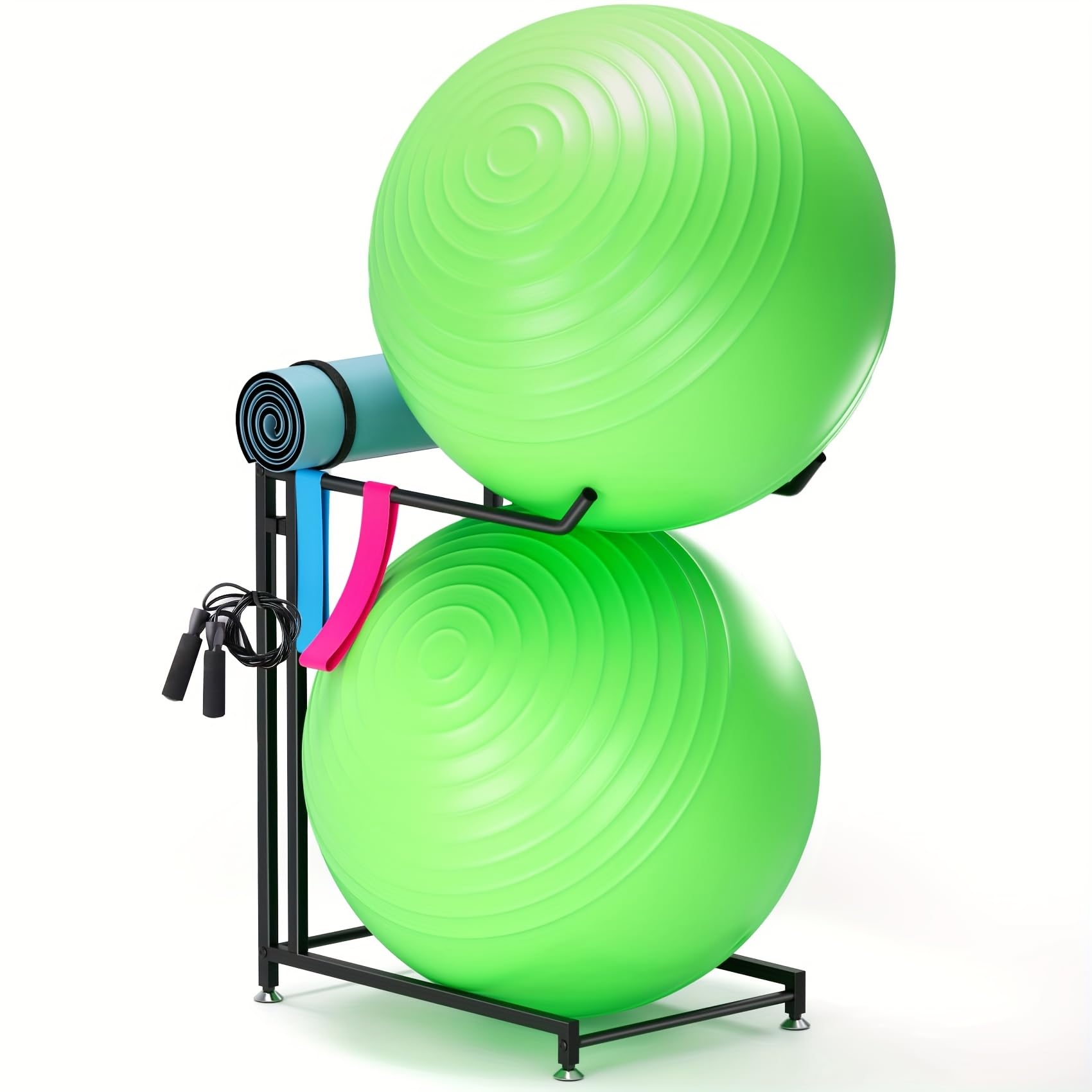 Gymnastikball-Halter – Medizinballständer für 85 cm Yoga-Ball, Yogamatte, Aufbewahrung, Garagenball-Organizer, Stabilitätsball-Ständer für Zuhause